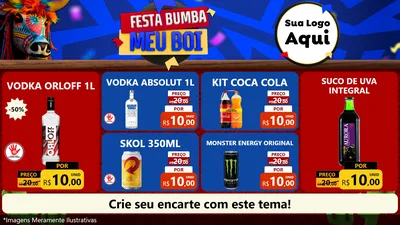Modelo de TV para TV Horizontal com o tema Festa Bumba meu Boi para Distribuidora de bebidas
