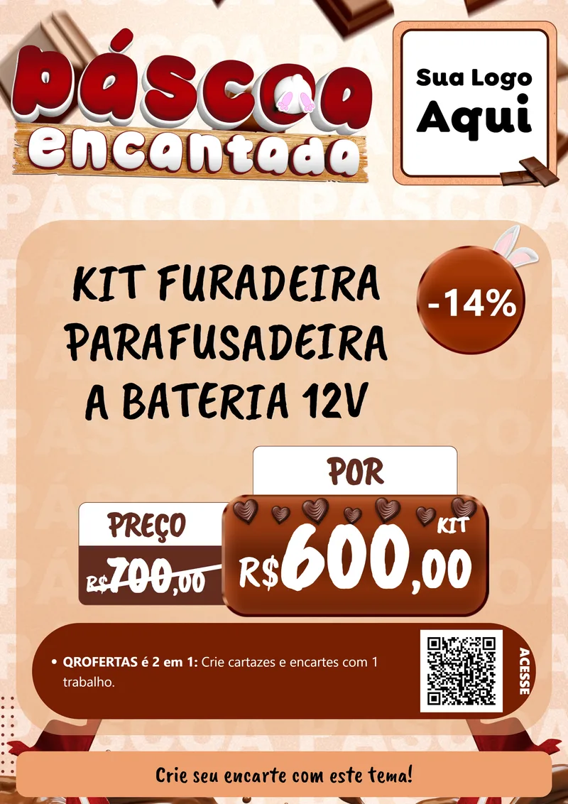 Modelo de Cartaz para Cartaz A4 Vertical com o tema Páscoa Encantada para Maquinas e Ferramentas