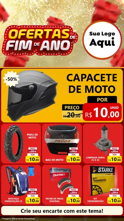 Modelo de Rede Social para Stories com o tema Ofertas de Fim de Ano para Moto peças