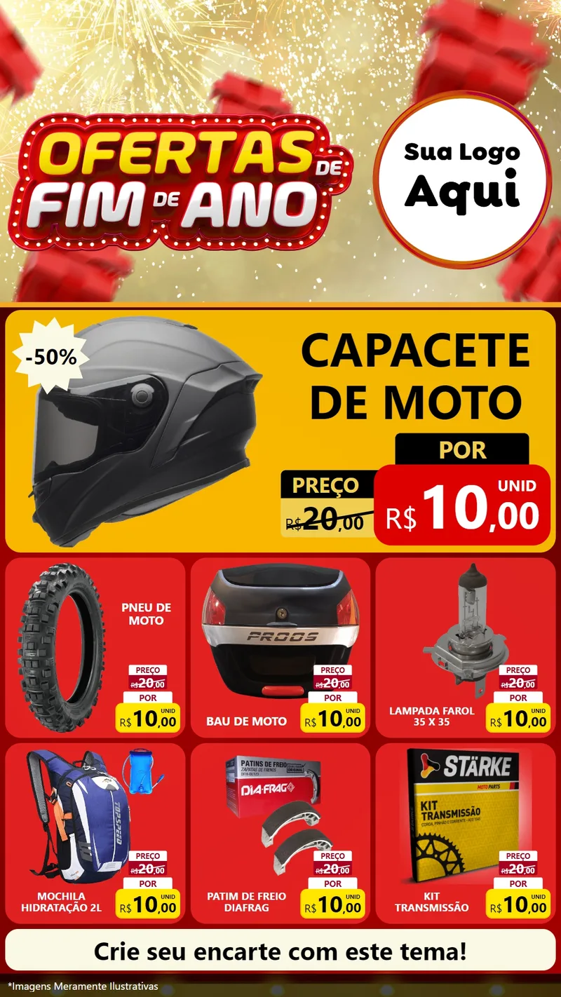 Modelo de Rede Social para Stories com o tema Ofertas de Fim de Ano para Moto peças