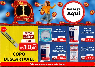 Modelo de Encarte para Encarte A4 Horizontal com o tema Dia I - O Dia Mais Barato Do Mês para Embalagens