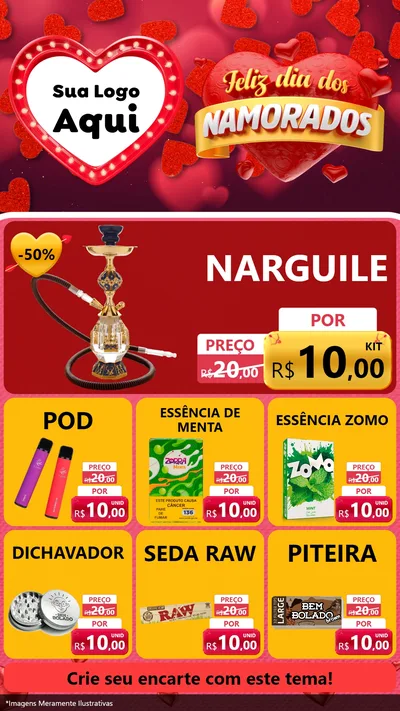 Modelo de Rede Social para Stories com o tema Feliz Dia Dos Namorados para Tabacaria