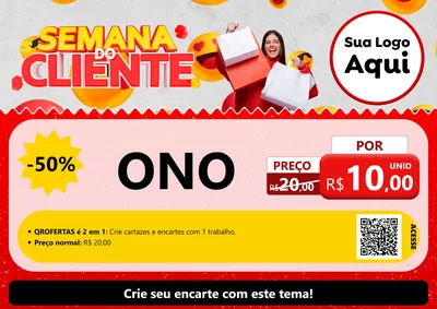 Modelo de Cartaz para Cartaz A4 Horizontal com o tema Semana do Cliente para Óticas