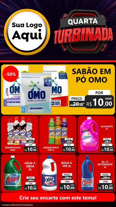 Modelo de Rede Social para Stories com o tema Quarta Turbinada para Produtos de Limpeza
