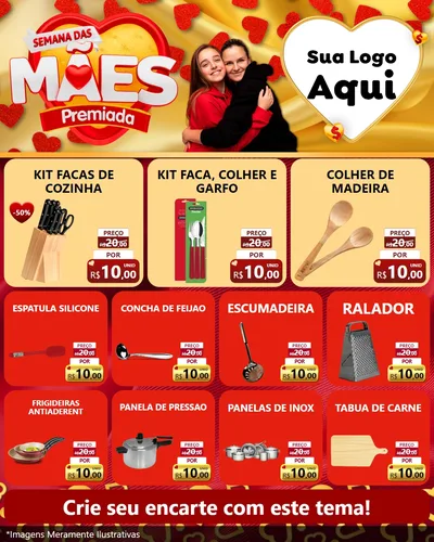 Modelo de Rede Social para Feed Instagram com o tema Semana das Mães Premiada para Utilidades Domésticas