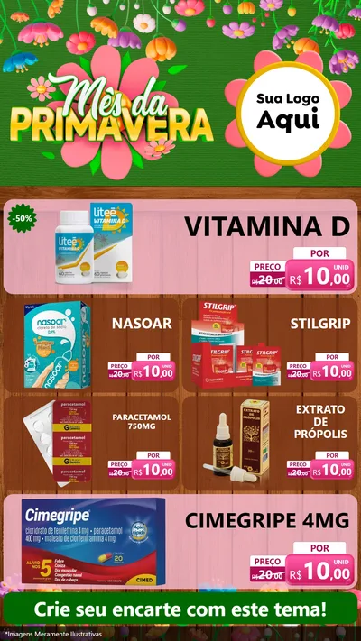 Modelo de TV para TV Vertical com o tema Mês da Primavera para Farmácia