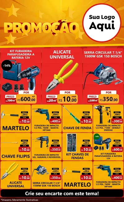 Modelo de Encarte para Encarte Grande com o tema Promoção para Maquinas e Ferramentas