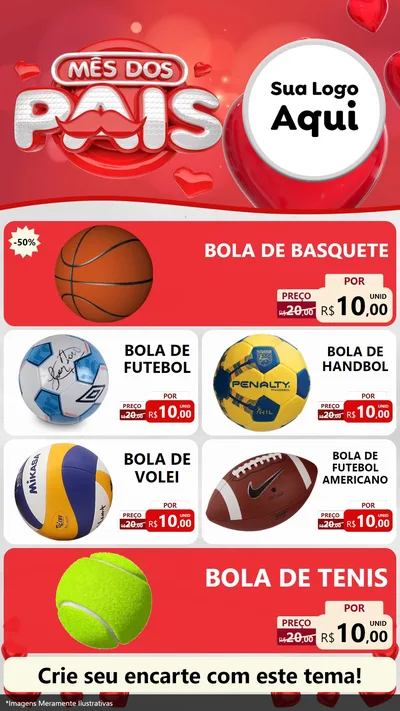 Modelo de TV para TV Vertical com o tema Mês dos Pais para Artigos Esportivos