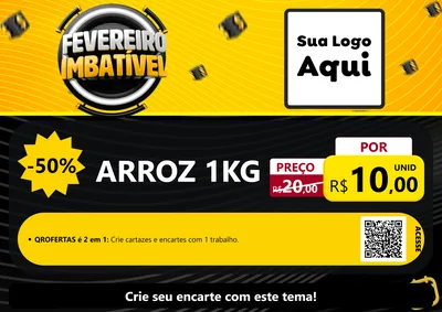 Modelo de Cartaz para Cartaz A4 Horizontal com o tema Fevereiro Imbatível para Supermercado