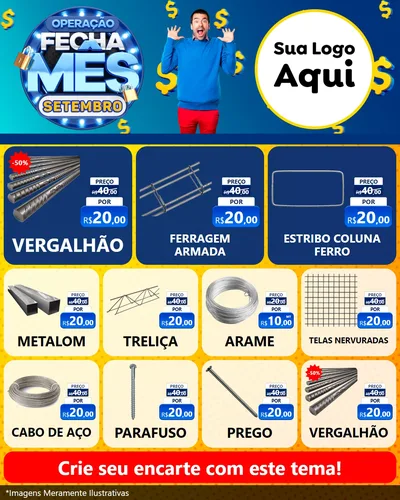 Modelo de Rede Social para Feed Instagram com o tema Operação Fecha Mês Setembro para Ferragens