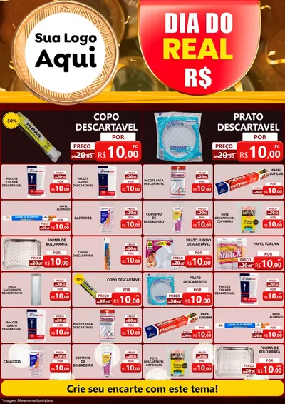 Modelo de Encarte para Encarte A4 Vertical com o tema Dia do Real para Embalagens