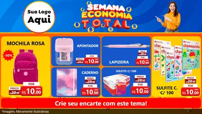 Modelo de TV para TV Horizontal com o tema Semana Economia Total para Papelaria