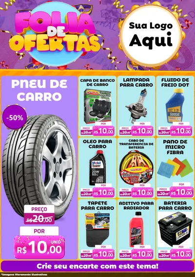 Modelo de Encarte para Encarte A4 Vertical com o tema Folia de Ofertas para Auto peças