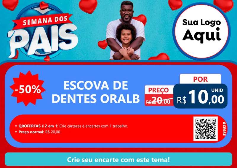 Modelo de Cartaz para Cartaz A4 Horizontal com o tema Semana Dos Pais para Higiene Pessoal