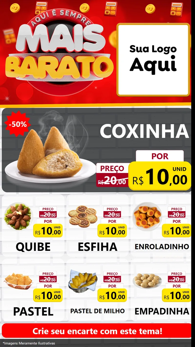 Modelo de Rede Social para Stories com o tema Mais Barato para Salgadaria
