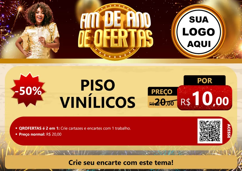 Modelo de Cartaz para Cartaz A4 Horizontal com o tema Fim de Ano de Ofertas para Material para Construção