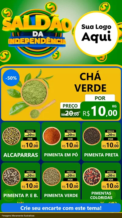 Modelo de Rede Social para Stories com o tema Saldão da Indepêndencia para Produtos Naturais