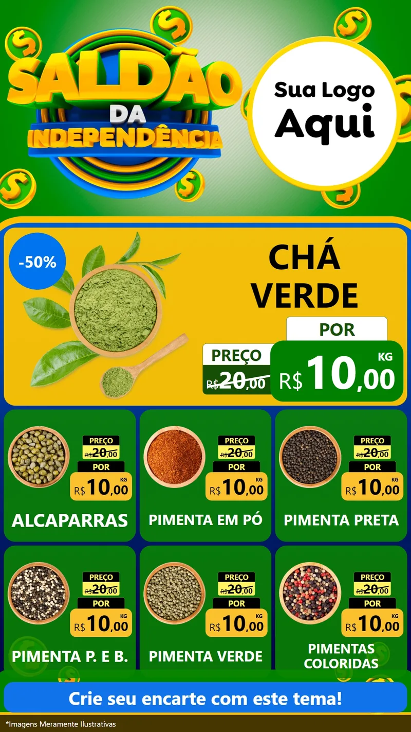 Modelo de Rede Social para Stories com o tema Saldão da Indepêndencia para Produtos Naturais