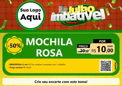 Modelo de Cartaz para Cartaz A4 Horizontal com o tema Julho Imbatível para Papelaria
