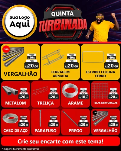 Modelo de Rede Social para Feed Instagram com o tema Quinta Turbinada para Ferragens