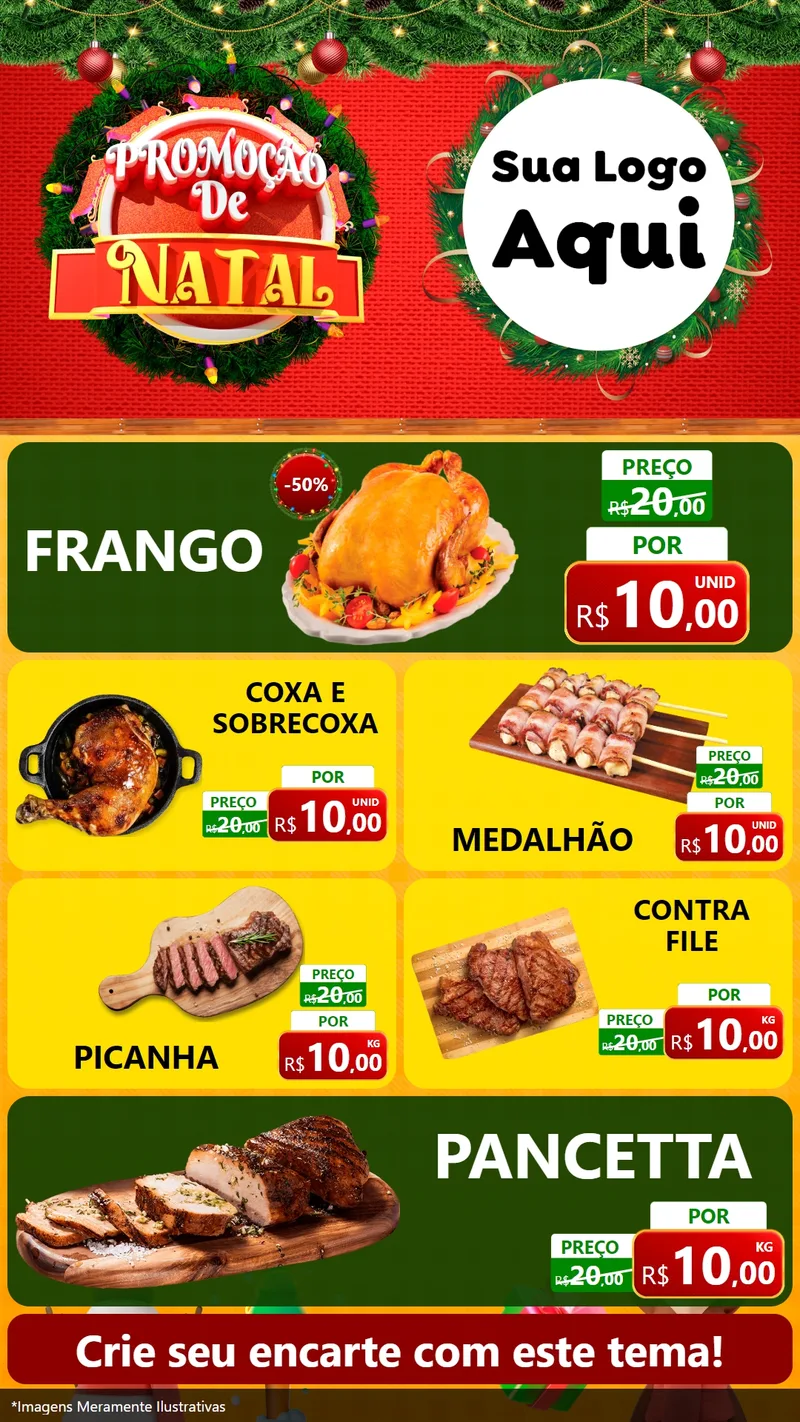 Modelo de TV para TV Vertical com o tema Promoção de Natal para Assados