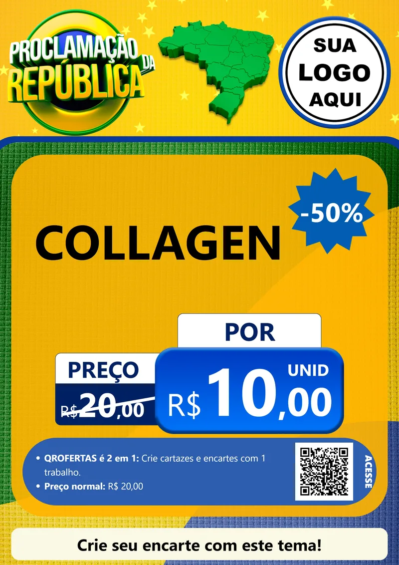 Modelo de Cartaz para Cartaz A4 Vertical com o tema Proclamação da República para Suplementos alimentares