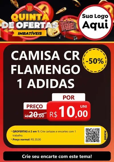 Modelo de Cartaz para Cartaz A4 Vertical com o tema Quinta de Ofertas Imbatíveis para Roupas e acessórios