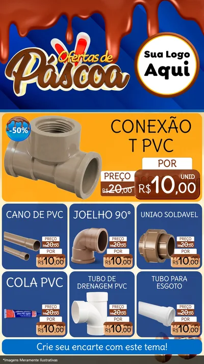 Modelo de Rede Social para Stories com o tema Ofertas de Páscoa para Tubos e conexões