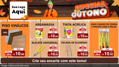 Modelo de TV para TV Horizontal com o tema Especial Outono para Material para Construção