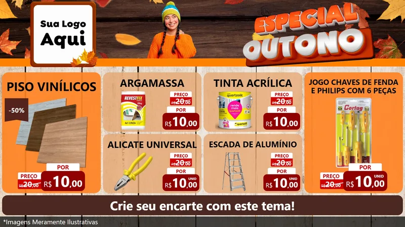 Modelo de TV para TV Horizontal com o tema Especial Outono para Material para Construção