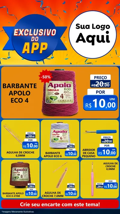 Modelo de Rede Social para Stories com o tema Exclusivo do Aplicativo para Armarinho e Aviamentos