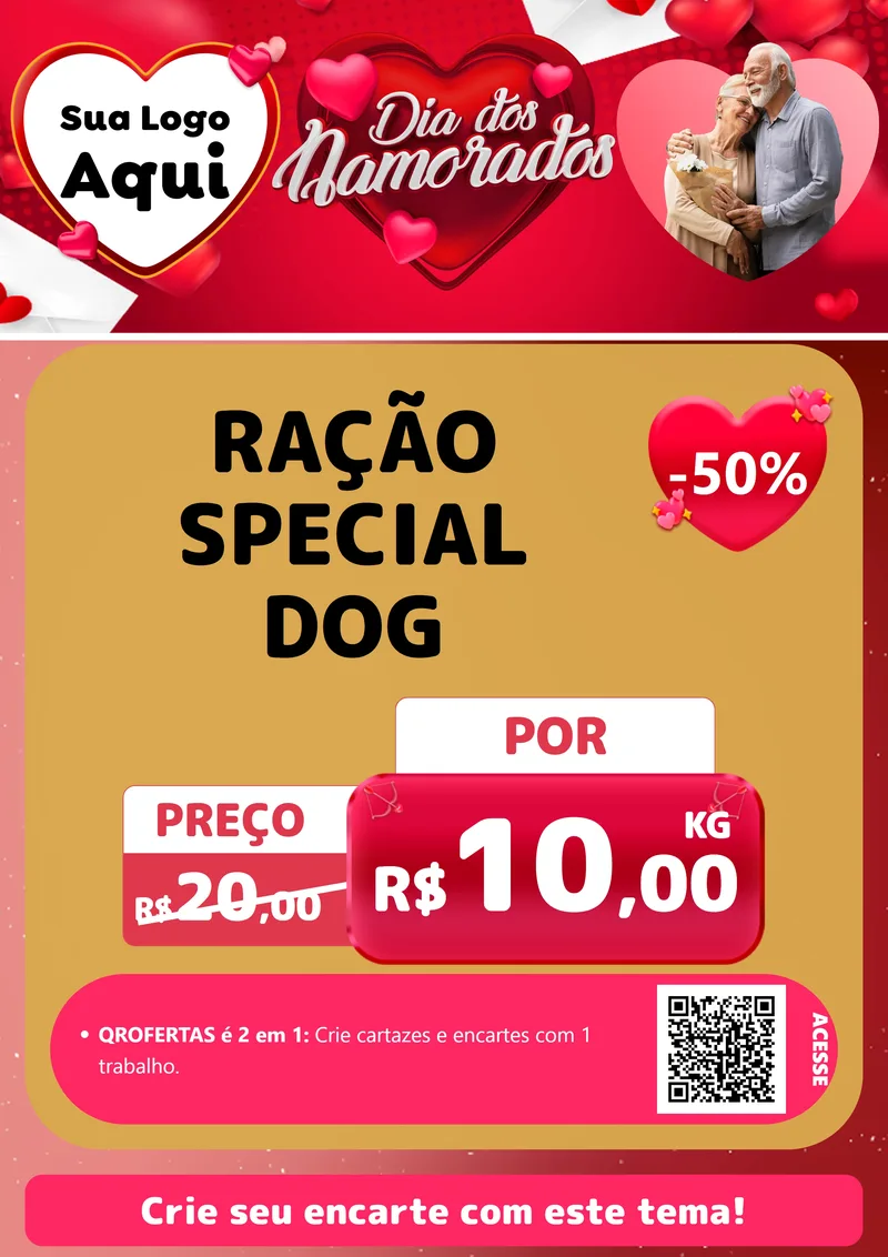 Modelo de Cartaz para Cartaz A4 Vertical com o tema Dia Dos Namorados para Pet Shop