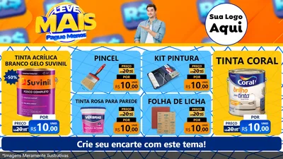 Modelo de TV para TV Horizontal com o tema Leve Mais, Pague Menos para Tintas e Ferramentas