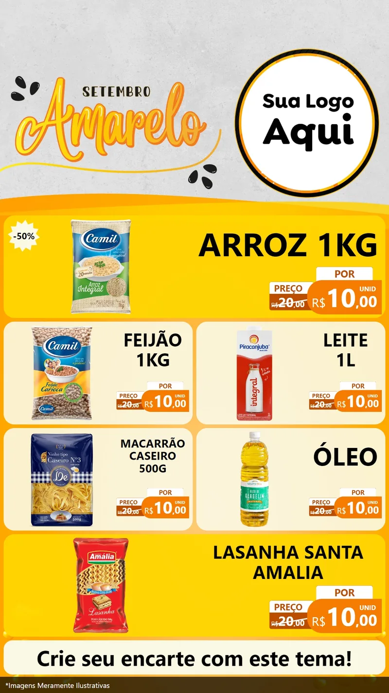 Modelo de TV para TV Vertical com o tema Setembro Amarelo para Supermercado