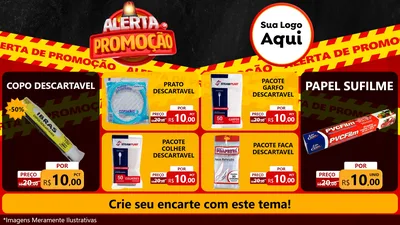 Modelo de TV para TV Horizontal com o tema Alerta de Promoção para Embalagens