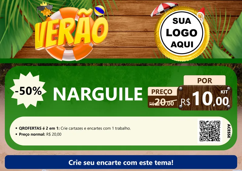 Modelo de Cartaz para Cartaz A4 Horizontal com o tema Verão para Tabacaria