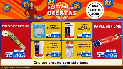 Modelo de TV para TV Horizontal com o tema Festival de Ofertas para Embalagens