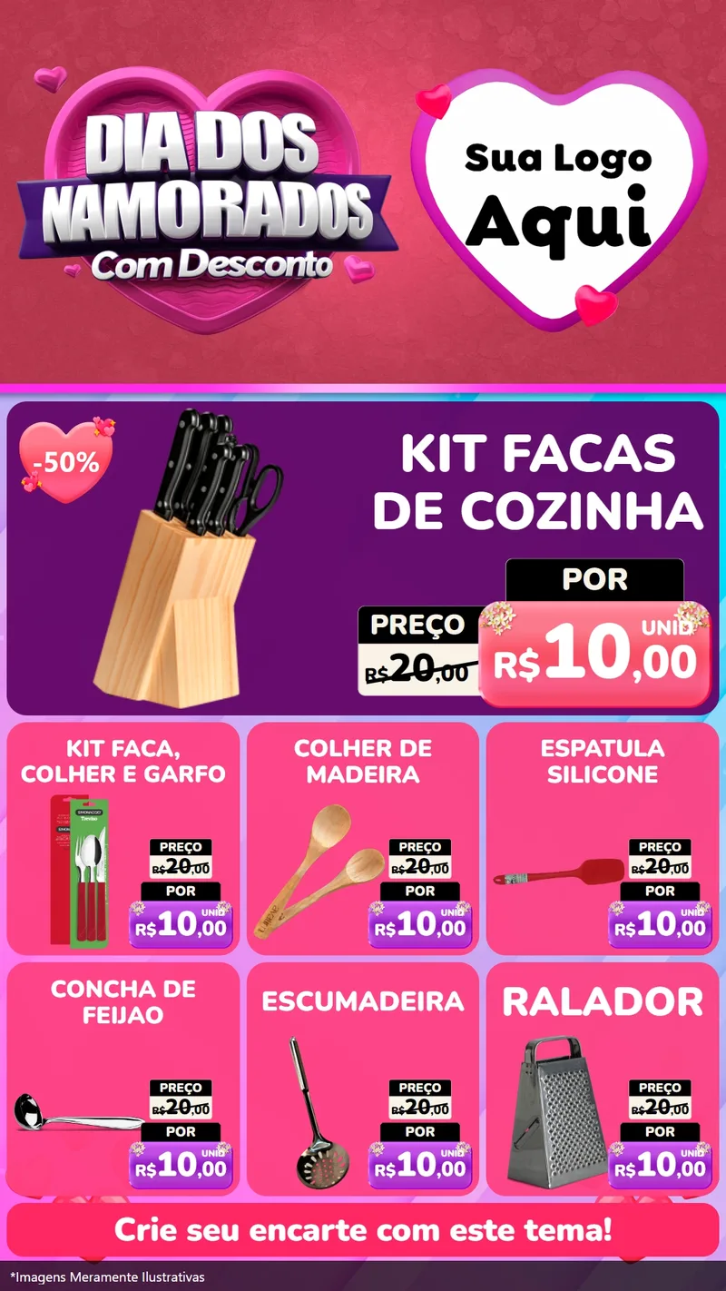 Modelo de Rede Social para Stories com o tema Dia Dos Namorados Com Desconto para Utilidades Domésticas