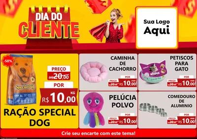Modelo de Encarte para Encarte A4 Horizontal com o tema Dia do Cliente para Pet Shop