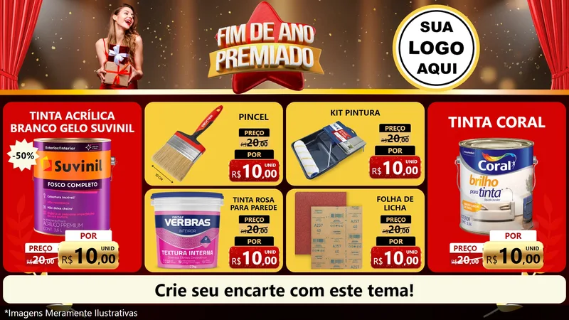 Modelo de TV para TV Horizontal com o tema Fim de Ano Premiado para Tintas e Ferramentas