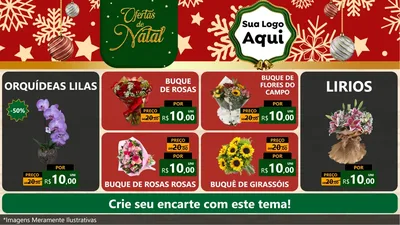 Modelo de TV para TV Horizontal com o tema Natal de Ofertas para Floricultura e jardim