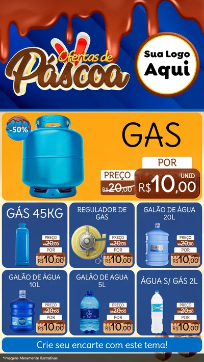 Modelo de Rede Social para Stories com o tema Ofertas de Páscoa para Água e gás