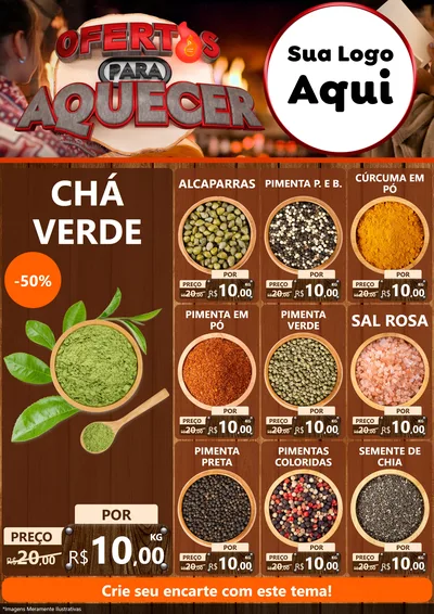 Modelo de Encarte para Encarte A4 Vertical com o tema Ofertas Para Aquecer para Produtos Naturais