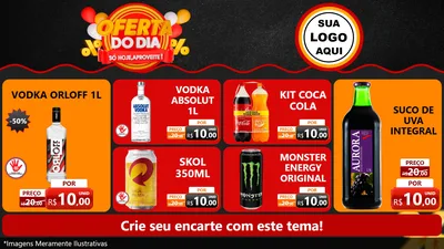 Modelo de TV para TV Horizontal com o tema Oferta do Dia - Só hoje, Aproveite! para Distribuidora de bebidas