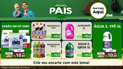 Modelo de TV para TV Horizontal com o tema Mês dos Pais para Produtos de Limpeza