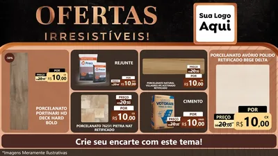 Modelo de TV para TV Horizontal com o tema Ofertas Irresistíveis! para Pisos e revestimentos