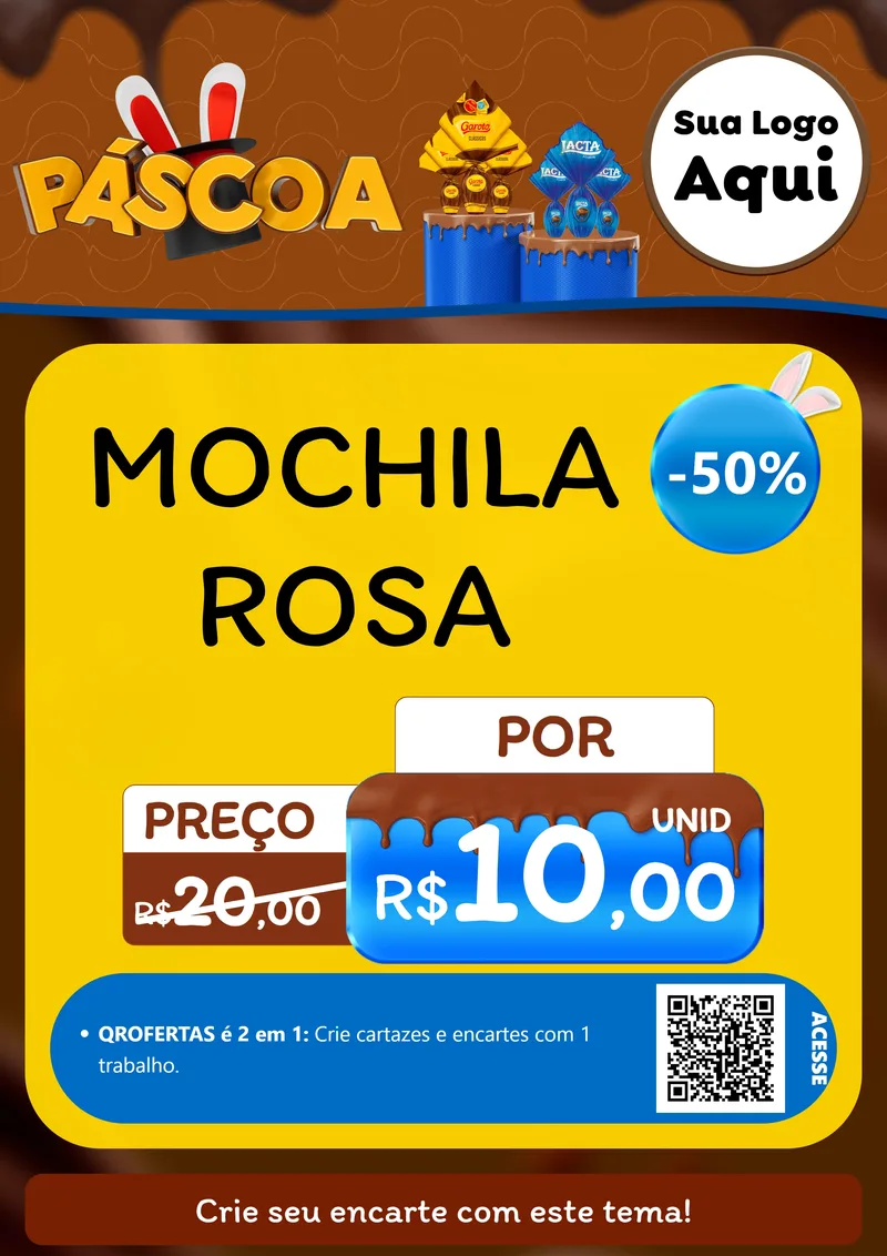 Modelo de Cartaz para Cartaz A4 Vertical com o tema Páscoa para Papelaria