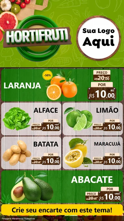 Modelo de TV para TV Vertical com o tema Hortifruti Ofertas para Hortifrúti
