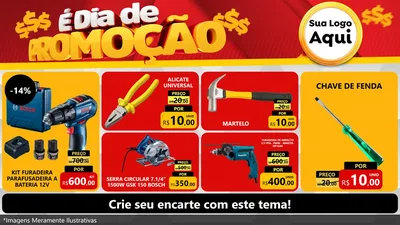 Modelo de TV para TV Horizontal com o tema É Dia De Promoção para Maquinas e Ferramentas