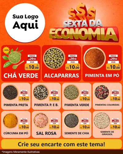 Modelo de Rede Social para Feed Instagram com o tema Sexta da Economia para Produtos Naturais